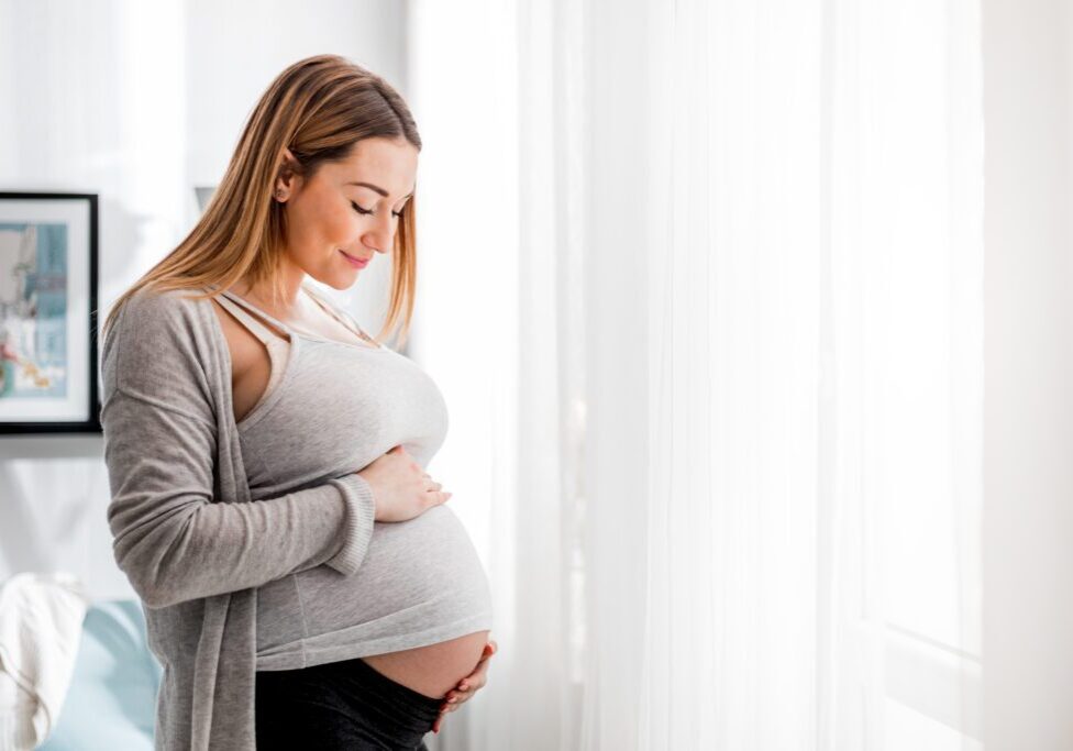 Pregnant woman representing IVF through frozen sperm donation