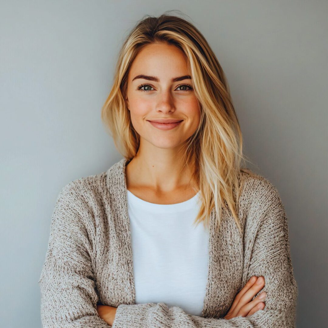 Young woman smiling, representing someone applying to become an egg donor